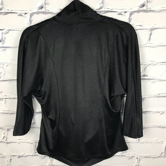 🦀 JLO top blouse black with gold shimmer XS - Picture 4 of 6